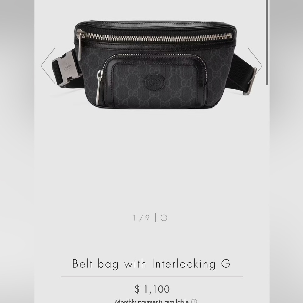 Gucci BRAND NEW black fannyback belt bag with interlocking G. Never used or worn
